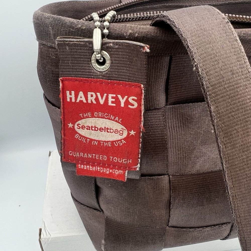HARVEYS The Original Seatbelt Small Tote‎ Shoulder Bag Purse Brown Vintage - Picture 5 of 9